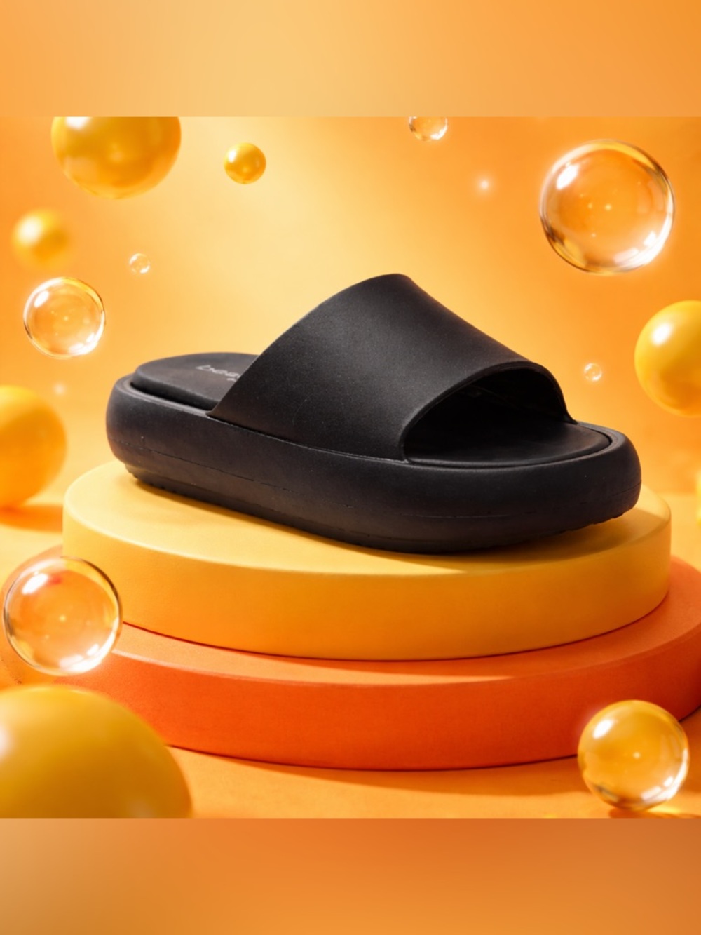 NIB J/Slides Unisex Squish Black EVA Lightweight Slides - Men 7.5/Women Size 9